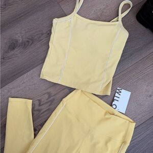 Butter Yellow Tank Top and Leggings Set